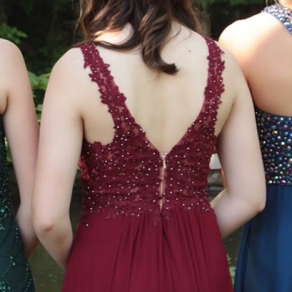 Burgundy Prom Dress - Picture 5 of 5